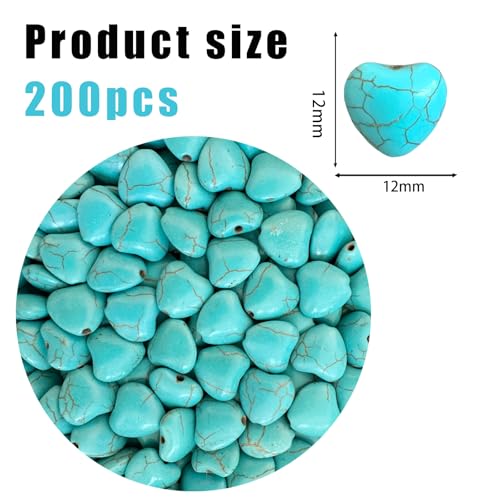 PAMIR TONG Turquoise Love Beads for Jewelry Making 200pcs 12mm by PAMIR TONG - Used condition - Image 2