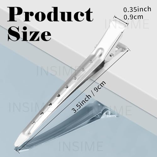 Image of INSIME Alligator Section Clips for Hair Styling | Salon Steel Crocodile and Duckbill Clips for Women