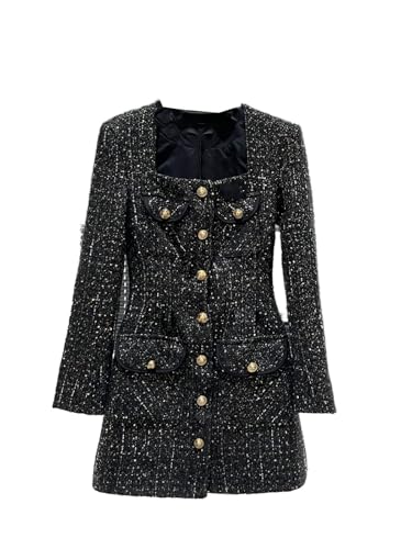 Women's Tweed dress winter French short skirt