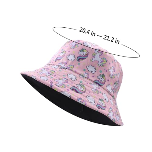 Kids Bucket Hat Cute Unicorn Summer Fisherman Caps Outdoor Protection Sun Hat for Toddler Boys Girls3