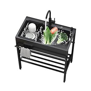 Akalnnb XZSC1104862 Schwarzes Freistehendes Dienstprogrammbecken