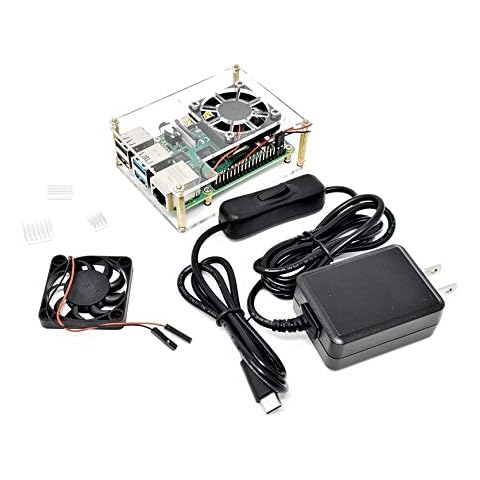 MICRO CONNECTORS, Inc. Acrylic Stackable Raspberry Pi 4 Case Kit with USB-C Power (RAS-PCS16PWR) Cover