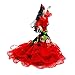 Bambola da collezione in porcellana da 28 cm. Abito tipico regionale andaluso o flamenco, prodotto in Spagna da Folk Artesanía Muñecas. Abito da pinta floreale