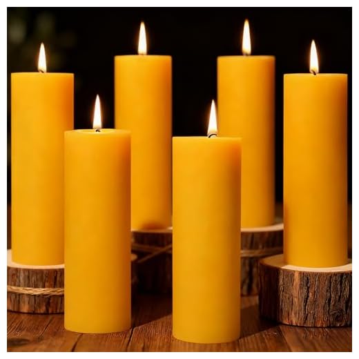 Natural Beeswax Pillar Candles Set
