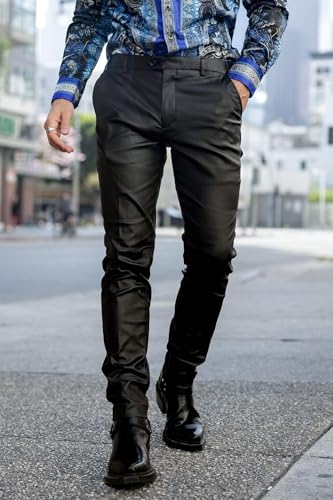 Barabas Men's Glossy Shiny Design Sparkly Luxury Dress Pants CP953