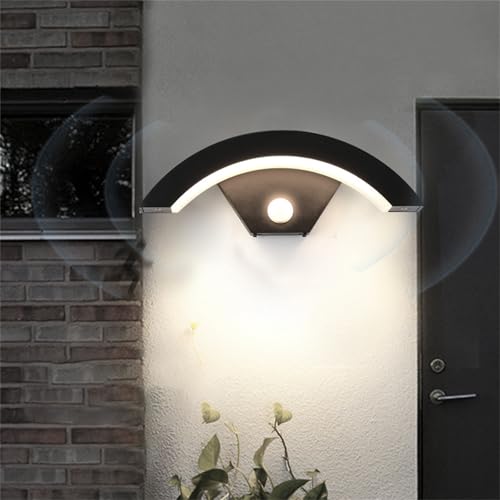 Applique extérieure design noir éclairage blanc pour balcon et terrasse