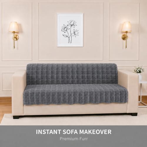 Image of STITCHNEST 'Haven Soft Series' 2 Seater Sofa Cover | Full Coverage Sofa Cover| Premium Velvet Fabric, Washable & Durable Furniture Cover for Modern Living Rooms
