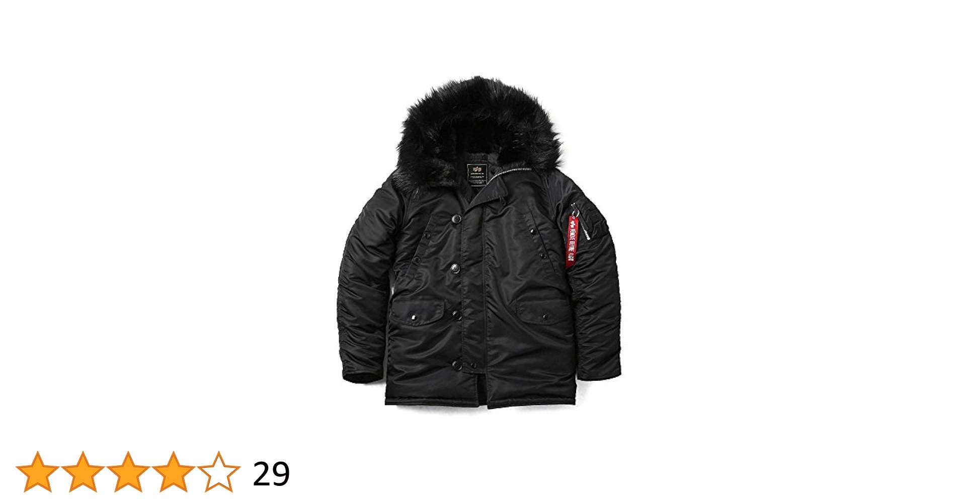 美品 フード完備 ファー付き ALPHA社 N3BN 希少な黒 90s USA製 ALPHA INDUSTRIES INC Type N-3B(N) Black アルファ N-3B 黒