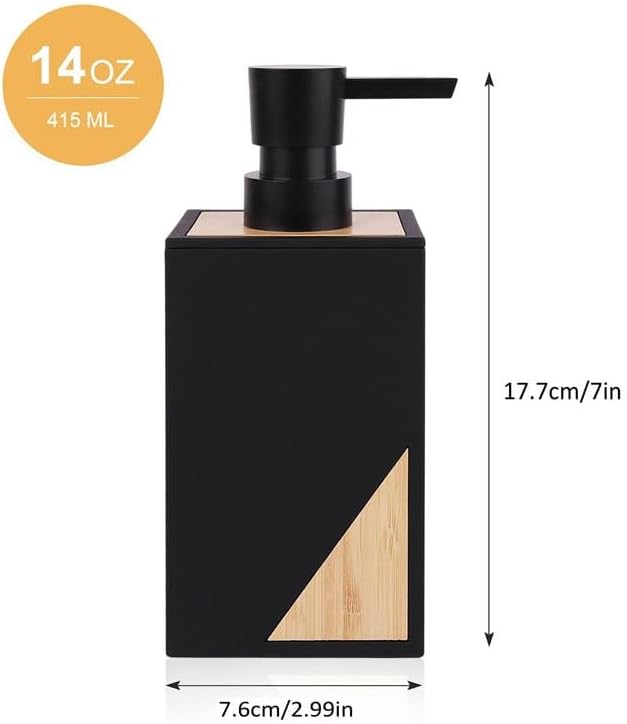 Square Board-Decorated Lotion Bottle for Soap Liquid Dispensing Bottles on Bathroom Countertops