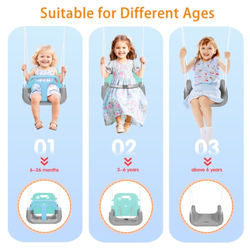Image of 3-in-1 Toddler Swing Set, Foldable Baby Swing with Stand