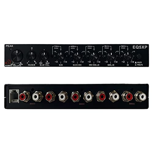 Image of Massive Audio EQ5XP | 5-Band Car Audio Parametric Equalizer with 9V Line Driver, Subwoofer Control & Adjustable Fader - in-Dash EQ for Pro Sound Tuning