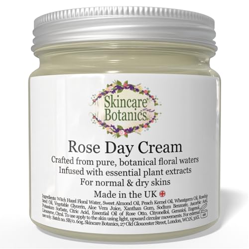 Skincare Botanics Organic & Natural Botanical Rose Day Cream - Cruelty Free, Paraben free, Palm Oil Free, Plastic Free, Handcrafted in the UK