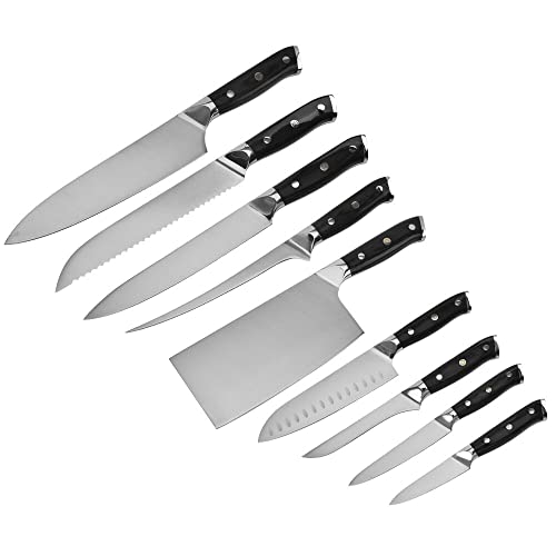 Knife Set, 8inch Japanese Kitchen Knives-Set Chef Knife Germany 1.4116 Steel FruitKnife Outdoor Cooking Tool Butcher knife Kitchen Knife Set BY ZZYY (Color : 9-piece set) Knife Set, 8"inch Japanese Kitchen Knives-Set Chef Knife Germany 1.4116 Steel FruitKnife Outdoor Cooking Tool Butcher knife Kitchen Knife Set BY ZZYY (Color : 9-piece set)