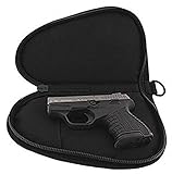  Pistolentasche: gepolstert, mit Abschließvorrichtung, Tragegriff und Extratasche - in 3 Größen (schwarz) (Klein)