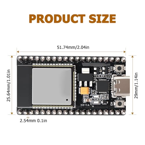 5PCS ESP Development Board, LUIRSAY ESP-32 DevKit with 2.4GHz WiFi + Bluetooth Dual Core, CP2102 Chip, ESP USB-C Port, Support AP/STA/AP+STA, for Arduino IDE (38Pin) - Image 5