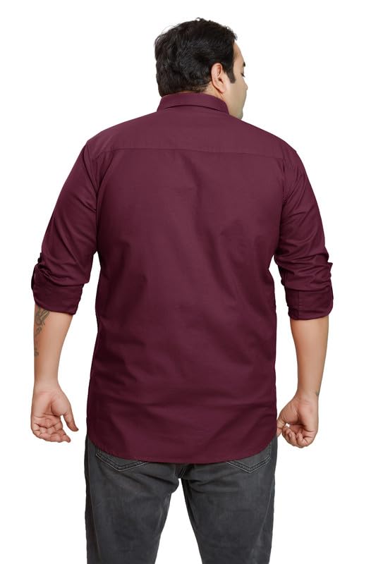 Image of BE ACTIVE Plus Size Lycra Cotton Satin for Men Shirts|| All Plus Size Men|| Cotton Stylish Full Sleeves Shirt for Men