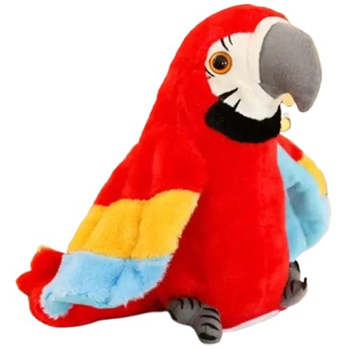 HoveeLuty Loro parlante Que Repite lo Que Dices. Peluches parlantes con grabación electrónica, pájaro Animado Mueve Las alas, Ideal para niños y niñas. Loro Rojo.