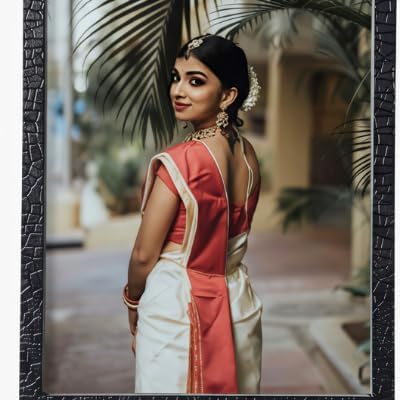 Customised A4 Size Photo Frame with Acrylic Cover, White Frame with Cardboard Backing and Metal Hangers