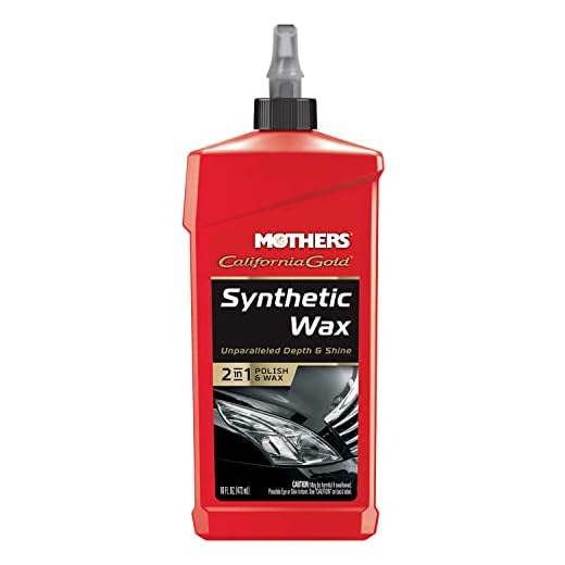 Mothers California Gold Synthetic Wax, 16 oz. — Long-Lasting Protection with Micro-Encapsulated Polymers, Polishes, Enhances Depth, Gloss & Shine, Easy-to-apply 2 in 1 Polish & Wax Formula (05716)