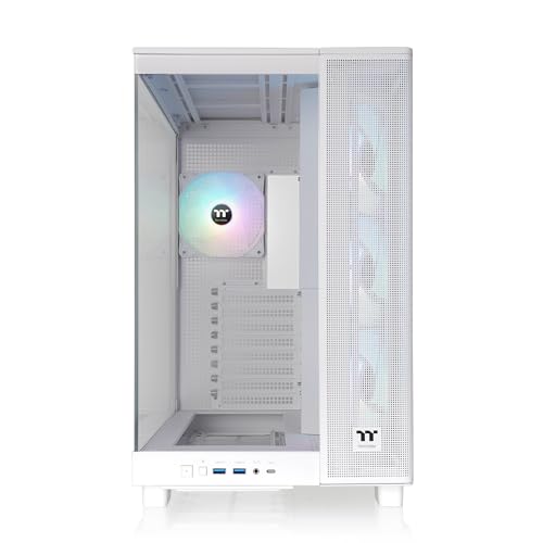 Image of Thermaltake View 380 XL TG ARGB; 4x120mm ARGB Lite Fans Included; 360mm Radiator Support; 420mm GPU Clearance; Hidden Connector Support; Dual Chamber; Snow; CA-11E-00M6WN-AZ