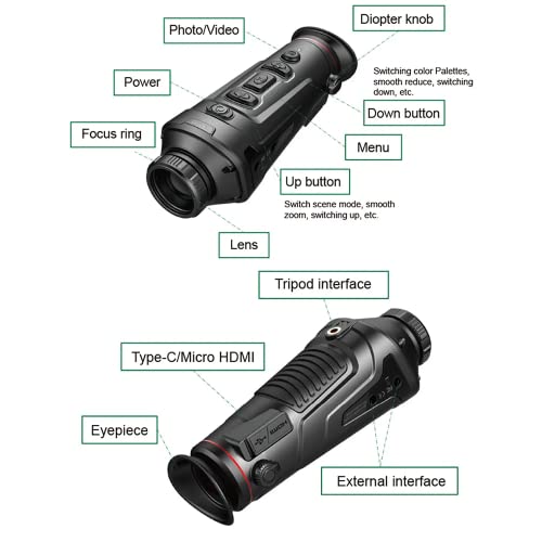 Guide Handheld Thermal Imaging Monocular TK Series TK421 TK431 TK451,400×300IR, TK611/TK621/TK631 IR640*480 IR Night Vision Hunting Infrared Telescope (TK611 IR640*480)