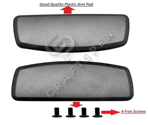 Image of Office Chair Replacement Plastic Arm Pads, Chair Armrest Pads for Supporting Arms and Elbow with 4 Free Screws, Black (Black 2)