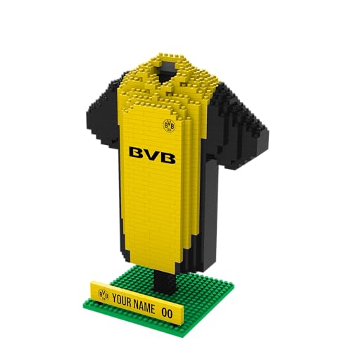FOCO Offizielles Lizenzprodukt Borussia Dortmund Personalisiert BRXLZ Schreibtisch Hemd 3D Bricks Building Konstruktionsspielzeug