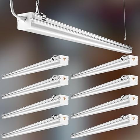 Lightdot 4FT LED Shop Lights 50W 4FT Suspend/Surface Mount, AC100-277V 4 Foot LED Shop Lights, Seamless&Wired Linkable LED Shop Lights for Workshop 750Lm Replacement Fluorescent Tubes-8Pack Cover