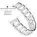 YOOSIDE Band for Fossil Q Venture, 18mm Metal Stainless Steel Bling Crystal Quick Release Replacement Watch Band Strap for Fossil Q Gen3 Venture/Gen4 Venture/Venture HR (Silver)