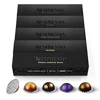 NESPRESSO VERTUO, Auswahl an Espresso (40ml) und Double Espresso (80ml) Kaffees, Leichte, mittlere und dunkle Röstungen, Kompatibel mit VERTUO Kaffeemaschinen, Kapsel Set aus 50 Kaffeekapseln