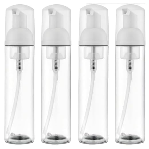 Garrafa com bomba de espuma, tamanho viagem, mousse, minidispensadores de sabonete, spray de espuma, plástico transparente, vazio, recarregáveis, xampu para cílios 100 ml (4 peças)