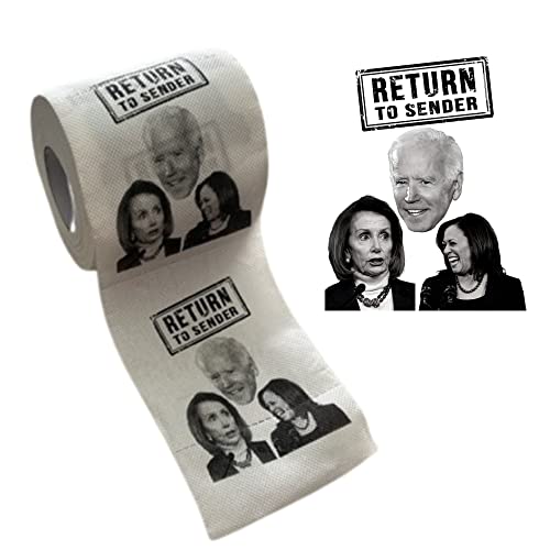 Pesky Patriot Anti-Democrat Party 2-Pack Toilet Paper Roll | Hilarious Facial Expression Anti Joe Biden Kamala Harris & Nancy Pelosi Roll | Funny Political Gift for Republicans or Democrats