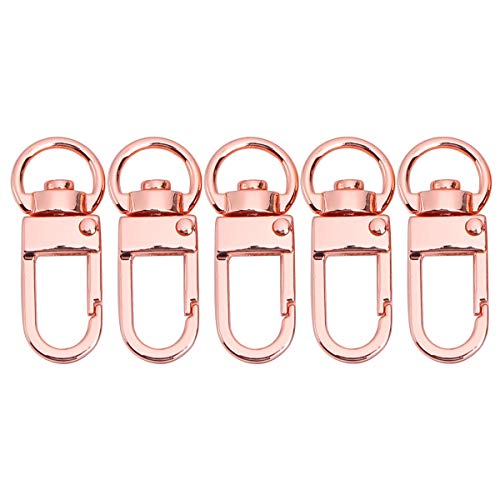 FEESHOW Métal Traîner Clips Crochet, Pince Cintre pour Rideau, Partie Guirlande Lumineuse, Extérieur Activités Fil, Maison Décoration Rose Gold 5Pcs