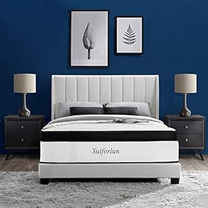Suiforlun California King Mattress, 14 Inch Euro Top Cooling Gel Memory Foam Cal King Hybrid Mattress with 7 Premium Layers, Zone Support & Pressure Relief, Medium Firm, 72″*84”