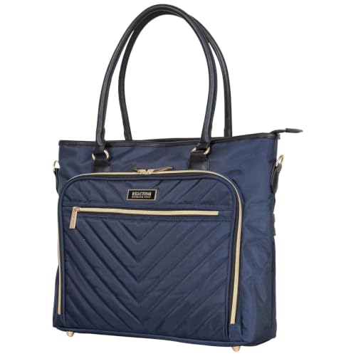 Image of KENNETH COLE Reaction Chelsea Quilted Chevron 15 inch Laptop & Tablet Business Tote With Removeable Shoulder Strap | Quilted