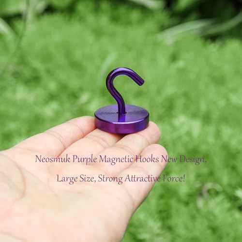 Image of Neosmuk Magnetic Hooks Steel Tube Design for Cruise,130lb+ Purple,10 Pack