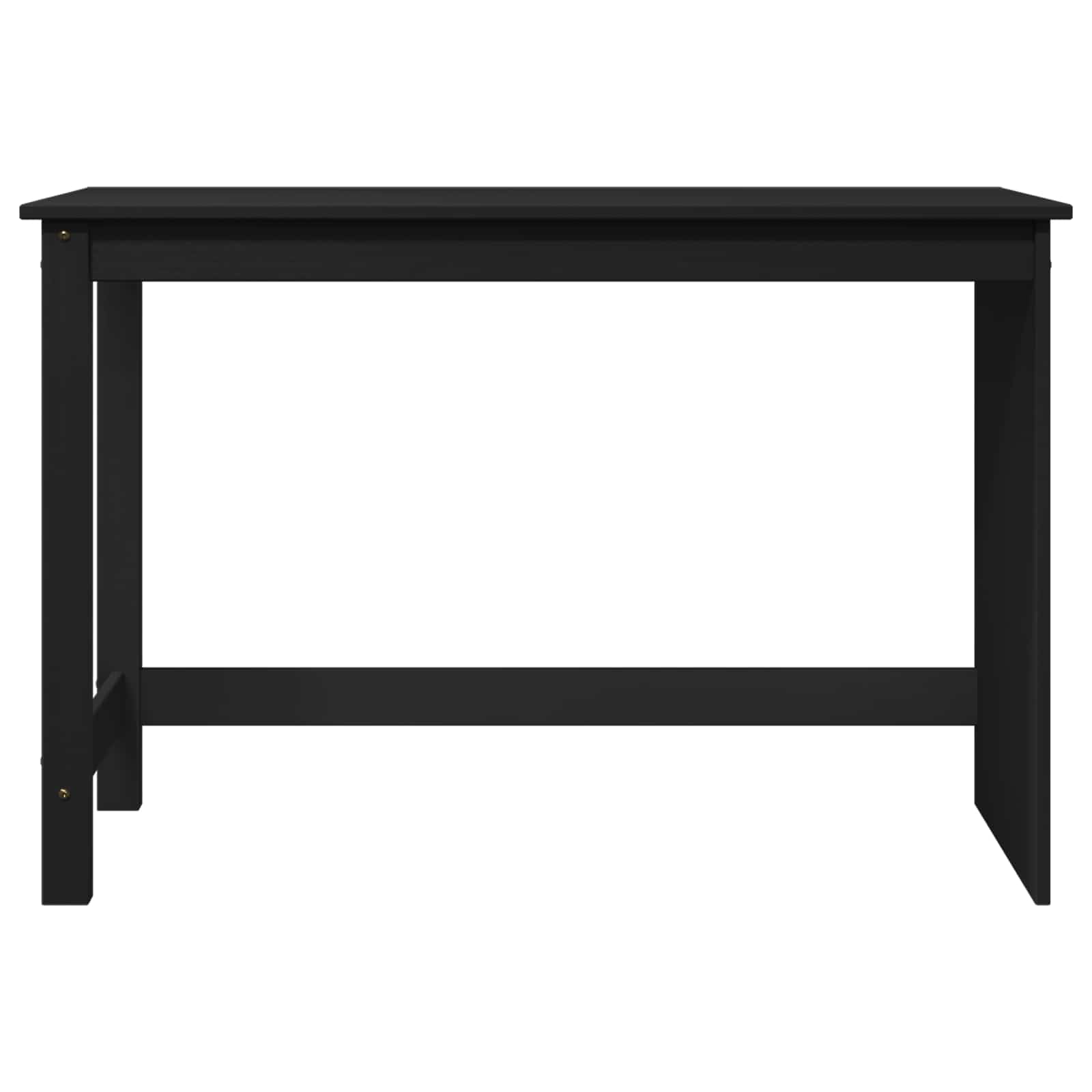 Générique Minimalistyczne czarne biurko 112 x 50 x 75 cm z litego drewna sosnowego, prostokątne biurko do laptopa, stół roboczy z matowym wykończeniem do domu lub narożnika do nauki