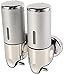 Dispensador de jabón de Pared con Cabezal de presión Manual, dispensador de champú y jabón líquido para Ducha con contenedor… (1000ml, Plata)