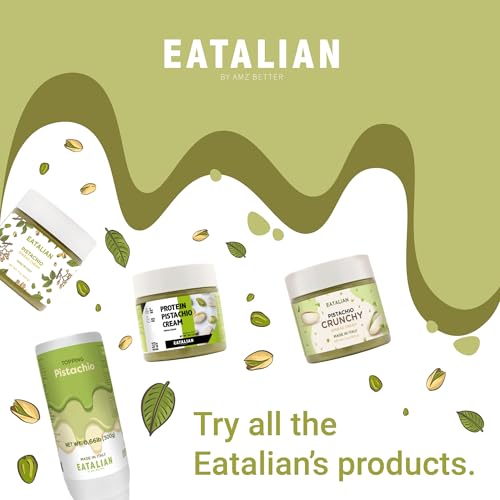 Image of EATALIAN by AMZ BETTER Pistachio Cream, 2.2 lb /1000 g, Delicious Spreadable with a Sweet and Unique Taste, Ideal on Bread and with Ice Cream, Excellent for Dubai Chocolate, Made in Italy