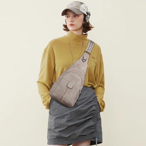 Image of cakang Womens Sling Bag Crossbody Bags for Women Vegan Leather Sling Backpack Daypack Fanny Pack Crossbody Purse Travel