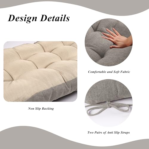 FlyGulls Bench Cushion for Indoor Furniture 48x19 inch Rectangle Bench Seat Cushion for Bay Window Entryway Bench Thick Textured Chair Cushion with Non-Slip Backing 1 Pack, Light Grey by FlyGulls - Used condition - Image 4