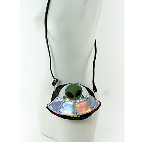 Sleepyville Critters UFO Alien Spaceship Crossbody Bag Purse Black4