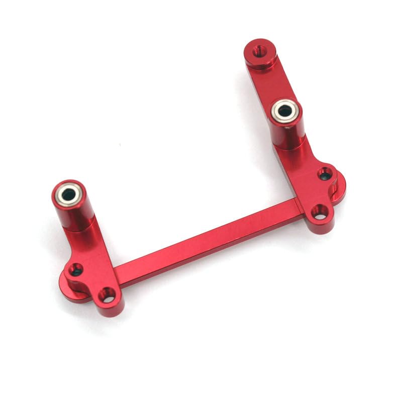 for WLtoys 124008 124010 RC 1/12 Metal Upgrade Parts Steering Assembly Parts for Remote Control Cars(Red)