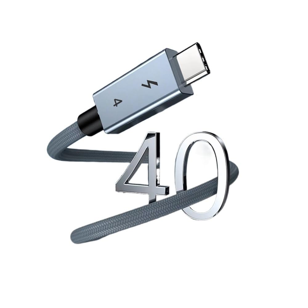Cable de carga rápida Thunderbolt 4 tipo C de 240 W USB 4 de 40 Gbps, compatible con 3 USB C, cable de transferencia de datos 8K (2.0 (2 m))