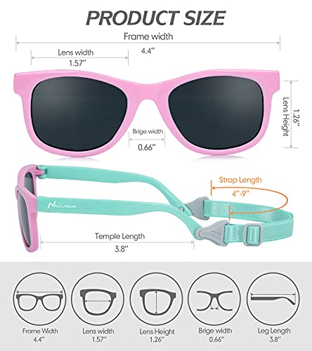 Nacuwa Óculos de sol para bebês – Óculos de sol 100% à prova de UV para bebês, crianças pequenas – I