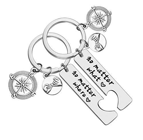 Freundschafts-Schlüsselanhänger mit Aufschrift "No Matter Where No matter When with Split I am Thankful F Bitch" - Silber - Mitte Cover