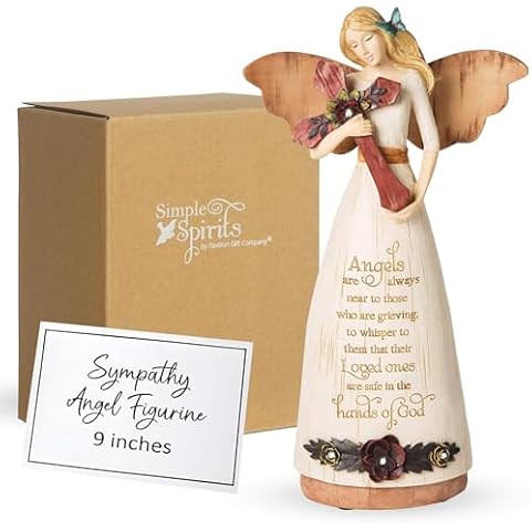 Pavilion Gift Company- Sympathy - 9" Angel Figurine Religion Faith Religious Grief Bereavement Memorial Sympathy Funeral Remembrance Home Decor Cover