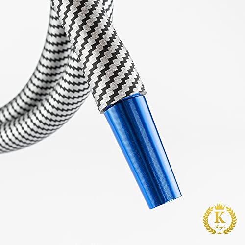 K King’z® Shisha Schlauch Carbon, 4 Teilig Blau/Grau inkl. Aluminium Mundstück + Endstück und Knickschutzfeder | Shisha… – Bild 5