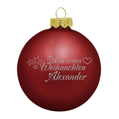 Deitert Weihnachtskugel mit Wunschtext Gravur, Ø 8cm, personalisierte...