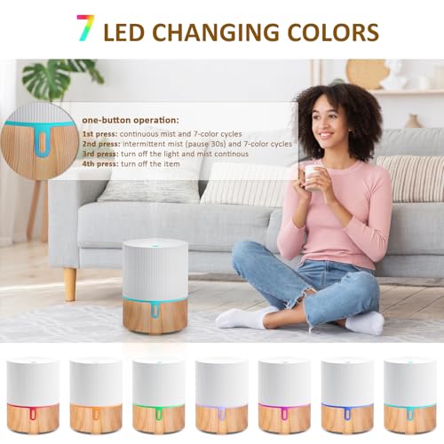 Essential Oil Diffuser Ceramic Electric Aroma Diffuser Aromatherapy Fragrance Humidifier with 7 Colors LED Light Ultrasonic Auto-Off Function for Home Office Yoga - Image 3